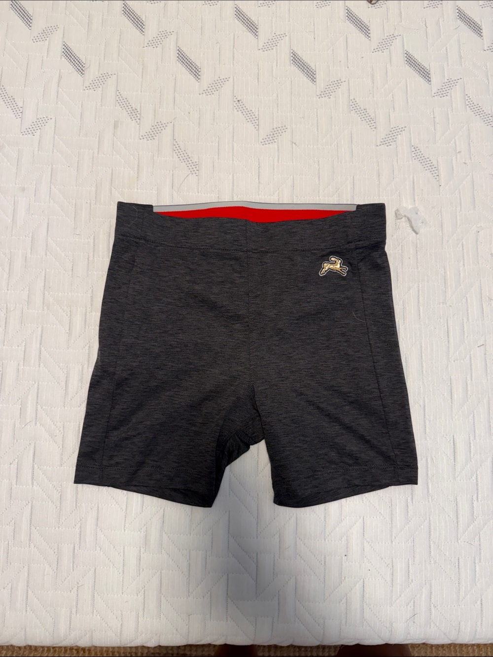 Tracksmith Dark Gray Athletic Shorts with Red Lining medium